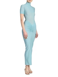 Draped Body-Con Maxi Dress