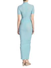Draped Body-Con Maxi Dress