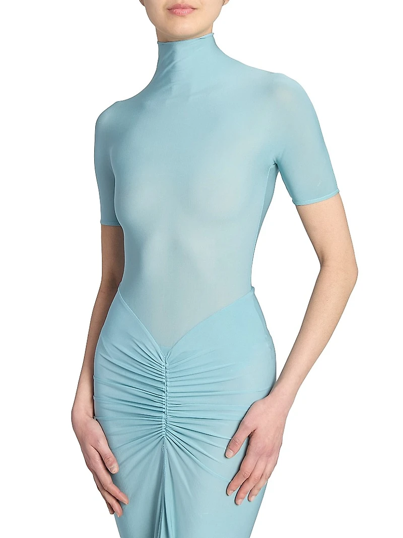 Draped Body-Con Maxi Dress