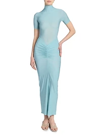 Draped Body-Con Maxi Dress