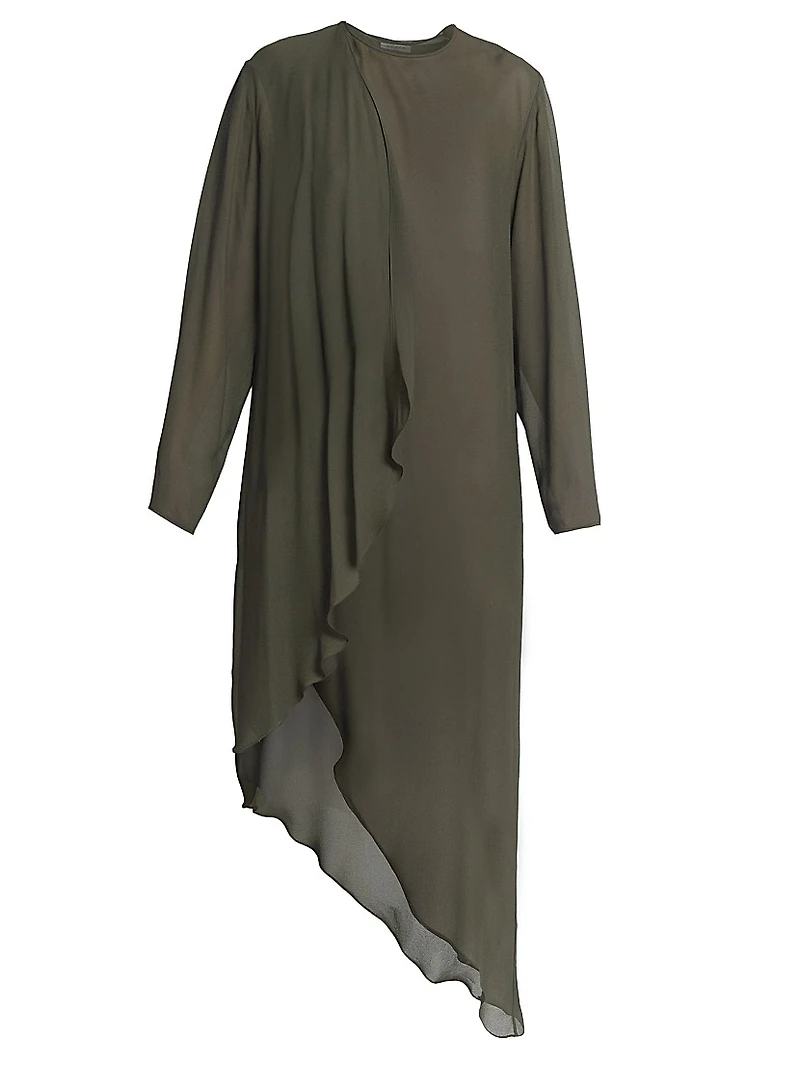 Wrap Drape Asymmetric Dress