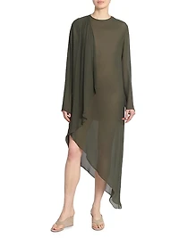 Wrap Drape Asymmetric Dress
