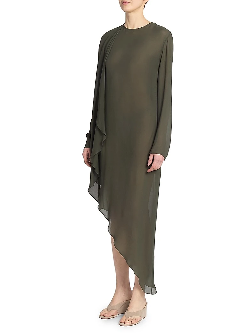 Wrap Drape Asymmetric Dress