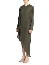 Wrap Drape Asymmetric Dress