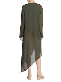 Wrap Drape Asymmetric Dress