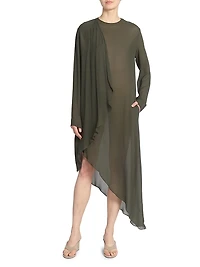 Wrap Drape Asymmetric Dress