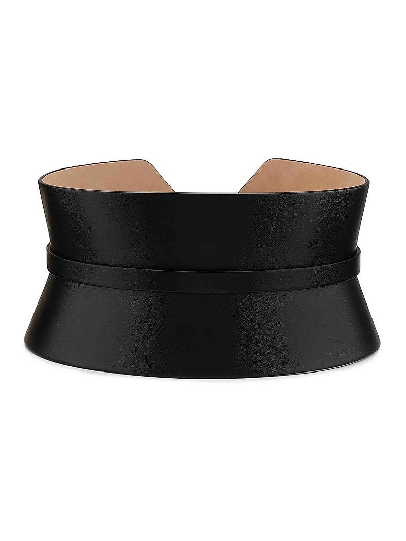 Double Bustier Leather Belt