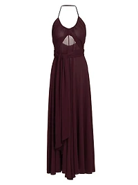 Cross Mesh Halter Midi-Dress