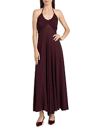 Cross Mesh Halter Midi-Dress