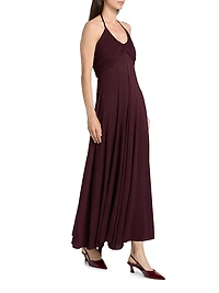 Cross Mesh Halter Midi-Dress