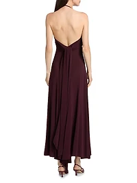 Cross Mesh Halter Midi-Dress