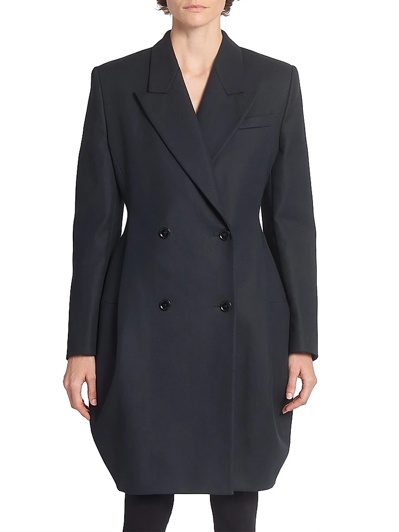 Tailored Cotton Double-Breasted Coat