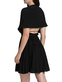 Hooded V-Neck Minidress