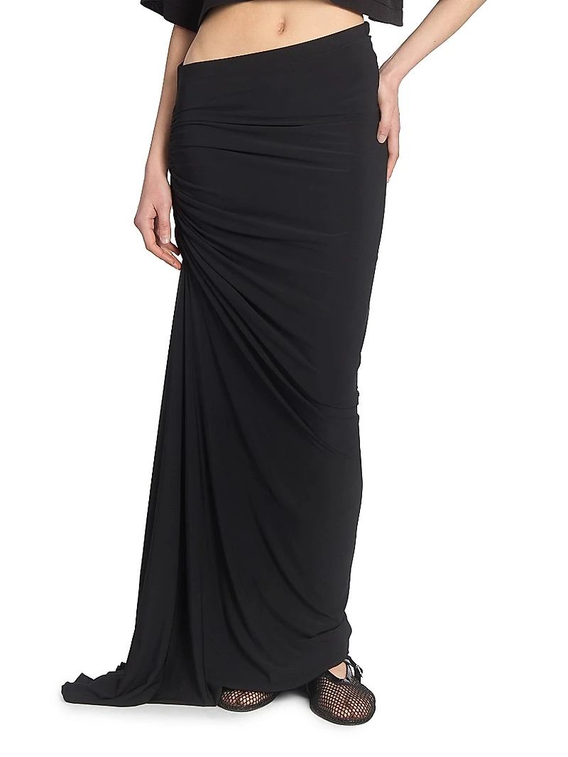 Gathered Twist Maxi Skirt