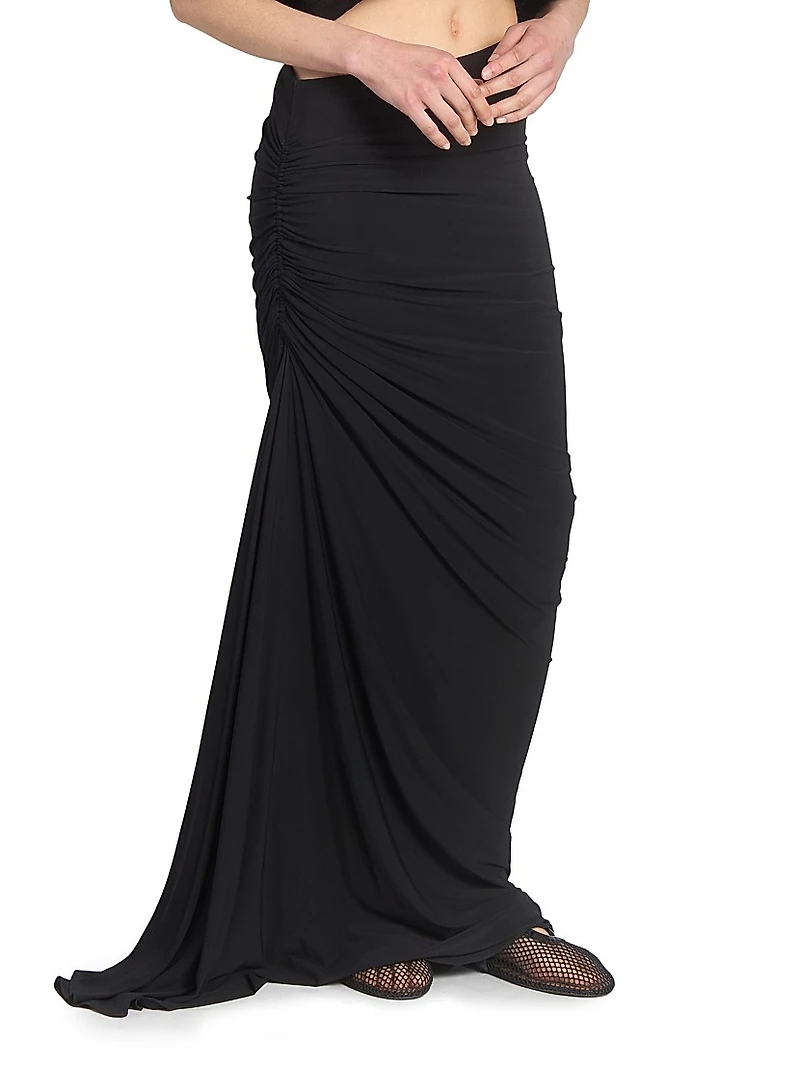 Gathered Twist Maxi Skirt