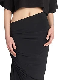 Gathered Twist Maxi Skirt
