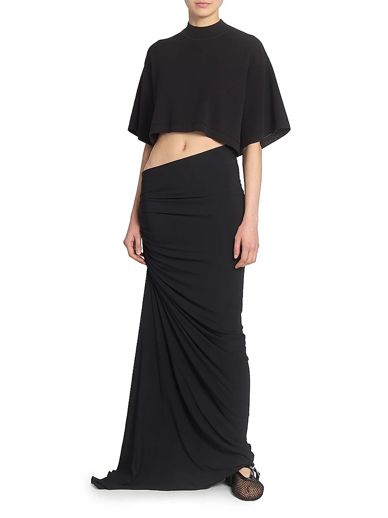 Gathered Twist Maxi Skirt
