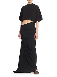 Gathered Twist Maxi Skirt