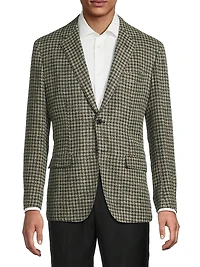 Houndstooth Wool-Blend Jacket