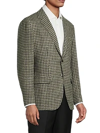 Houndstooth Wool-Blend Jacket