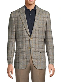 Plaid Virgin Wool Blend Jacket