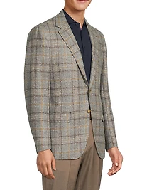 Plaid Virgin Wool Blend Jacket