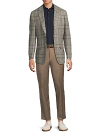 Plaid Virgin Wool Blend Jacket
