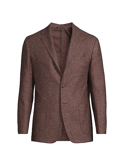 Wool-Silk Single-Breasted Jacket