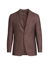Wool-Silk Single-Breasted Jacket