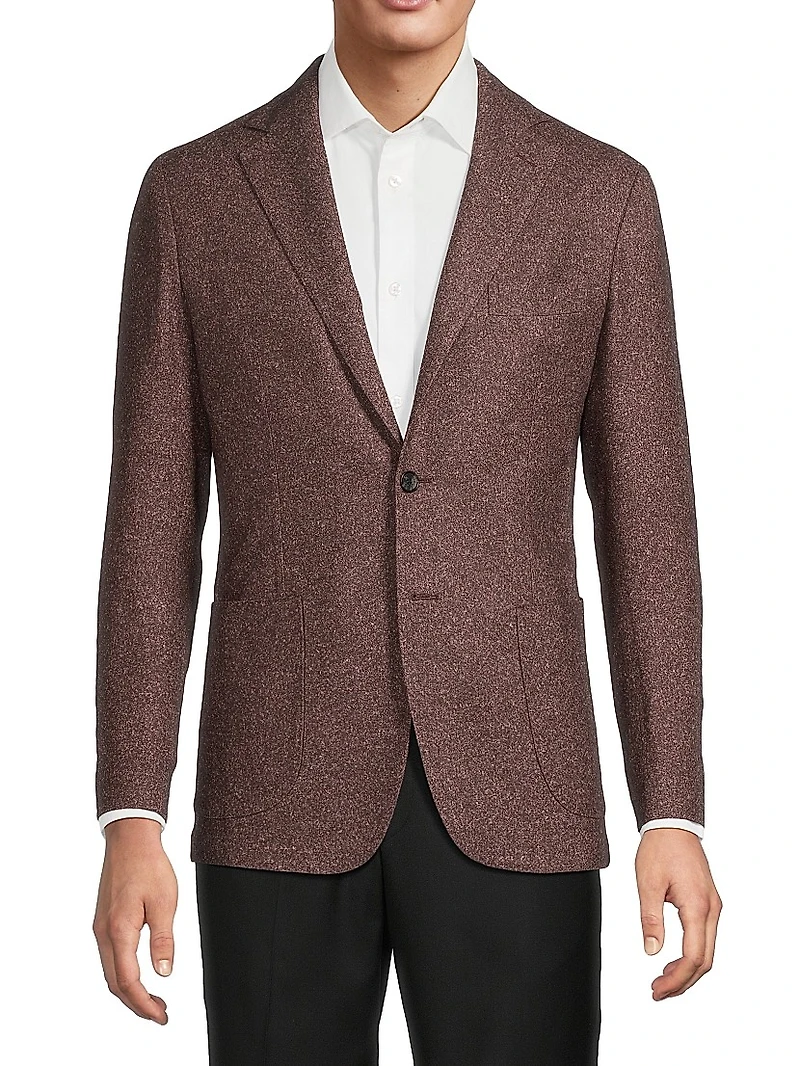 Wool-Silk Single-Breasted Jacket