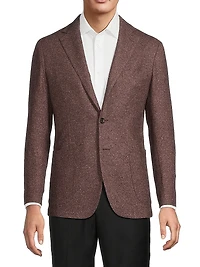 Wool-Silk Single-Breasted Jacket