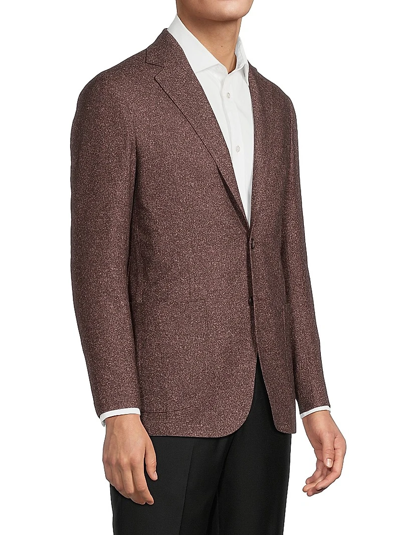 Wool-Silk Single-Breasted Jacket