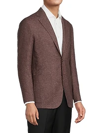 Wool-Silk Single-Breasted Jacket