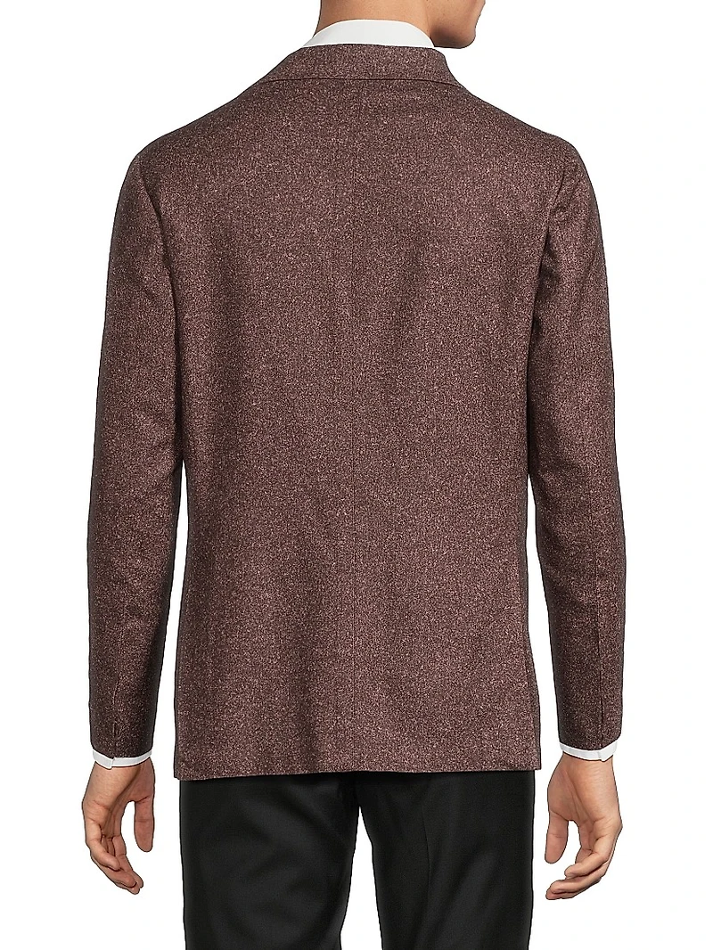 Wool-Silk Single-Breasted Jacket