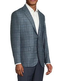 Plaid Wool-Silk Jacket
