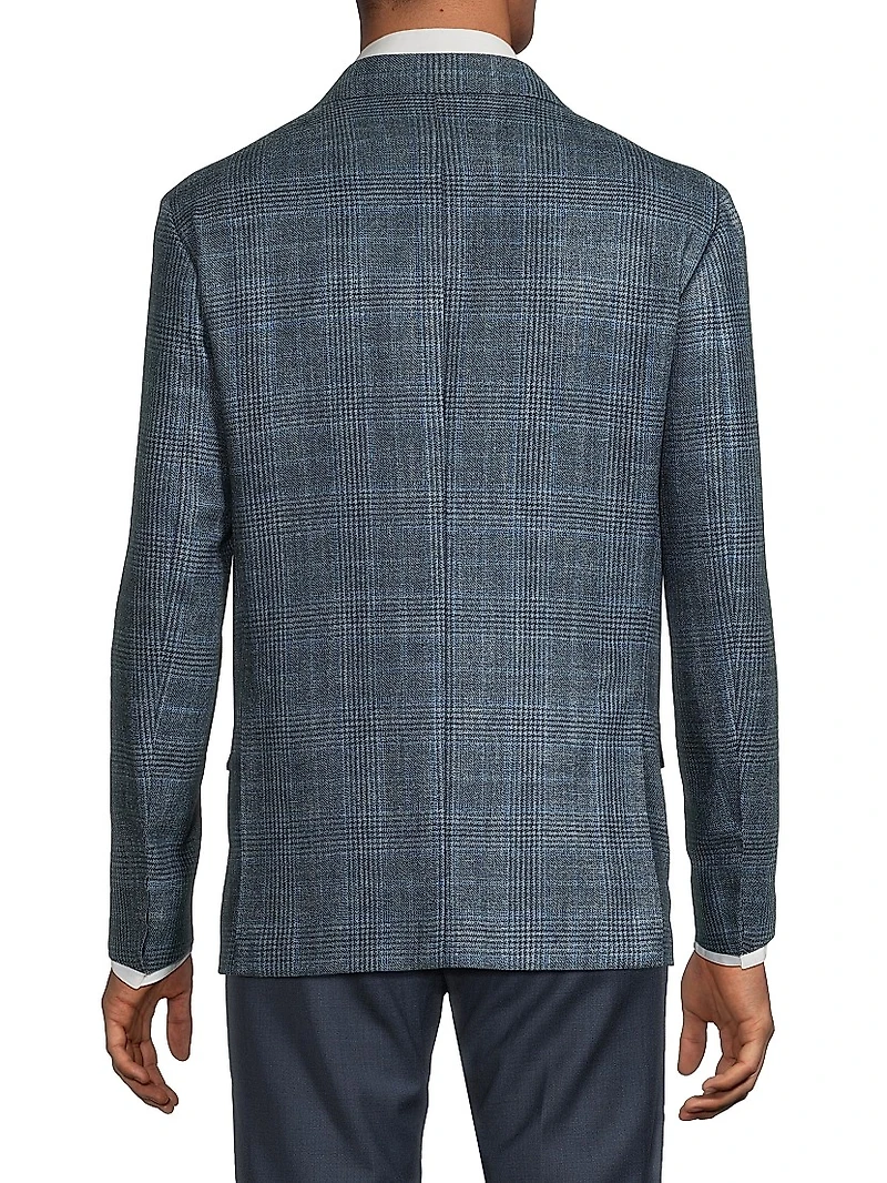 Plaid Wool-Silk Jacket