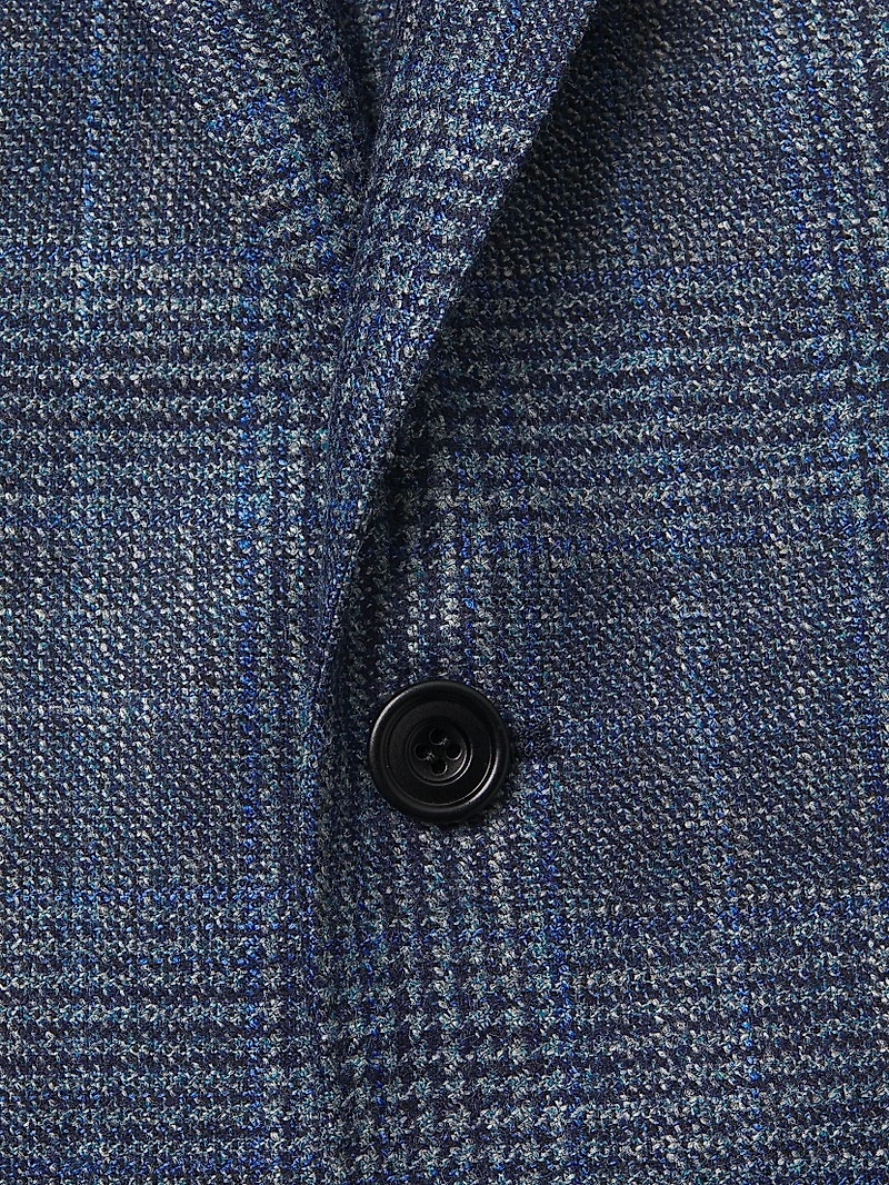 Plaid Wool-Silk Jacket