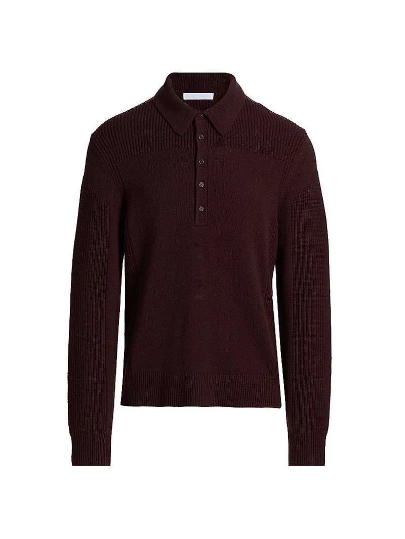 Wool-Cashmere Polo Sweater