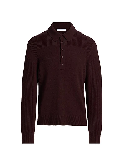 Wool-Cashmere Polo Sweater