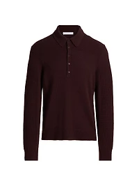 Wool-Cashmere Polo Sweater