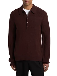 Wool-Cashmere Polo Sweater