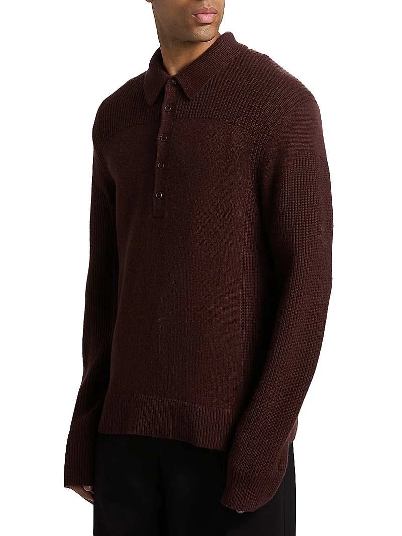 Wool-Cashmere Polo Sweater