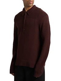 Wool-Cashmere Polo Sweater
