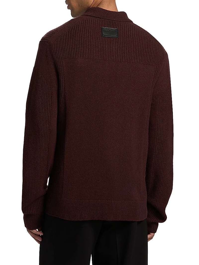 Wool-Cashmere Polo Sweater