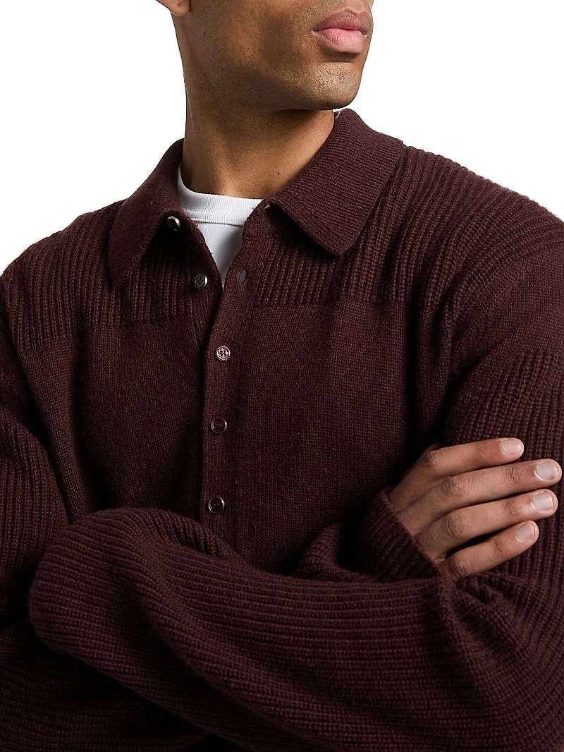 Wool-Cashmere Polo Sweater