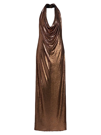 Soraya Metallic Jersey Gown
