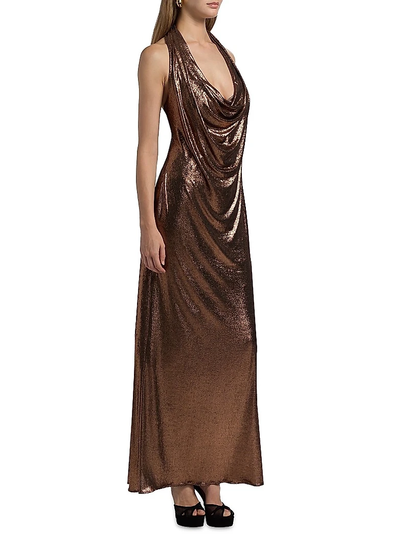 Soraya Metallic Jersey Gown