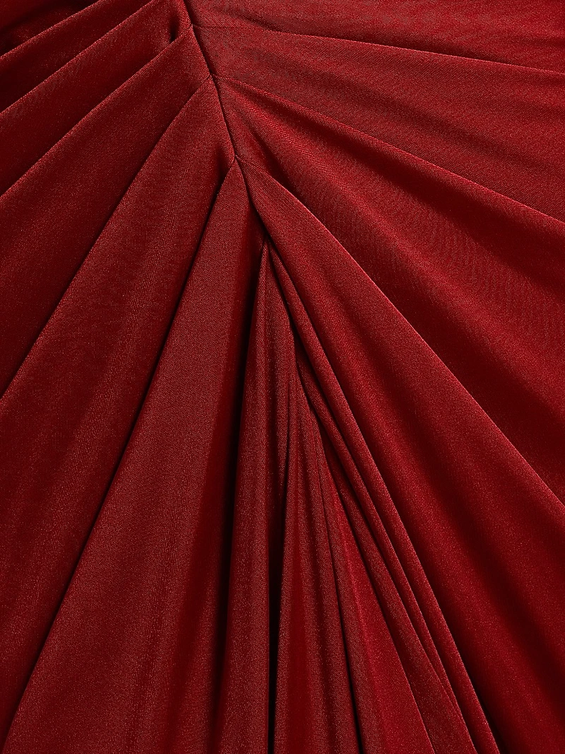Katrine Mix Media Draped Gown