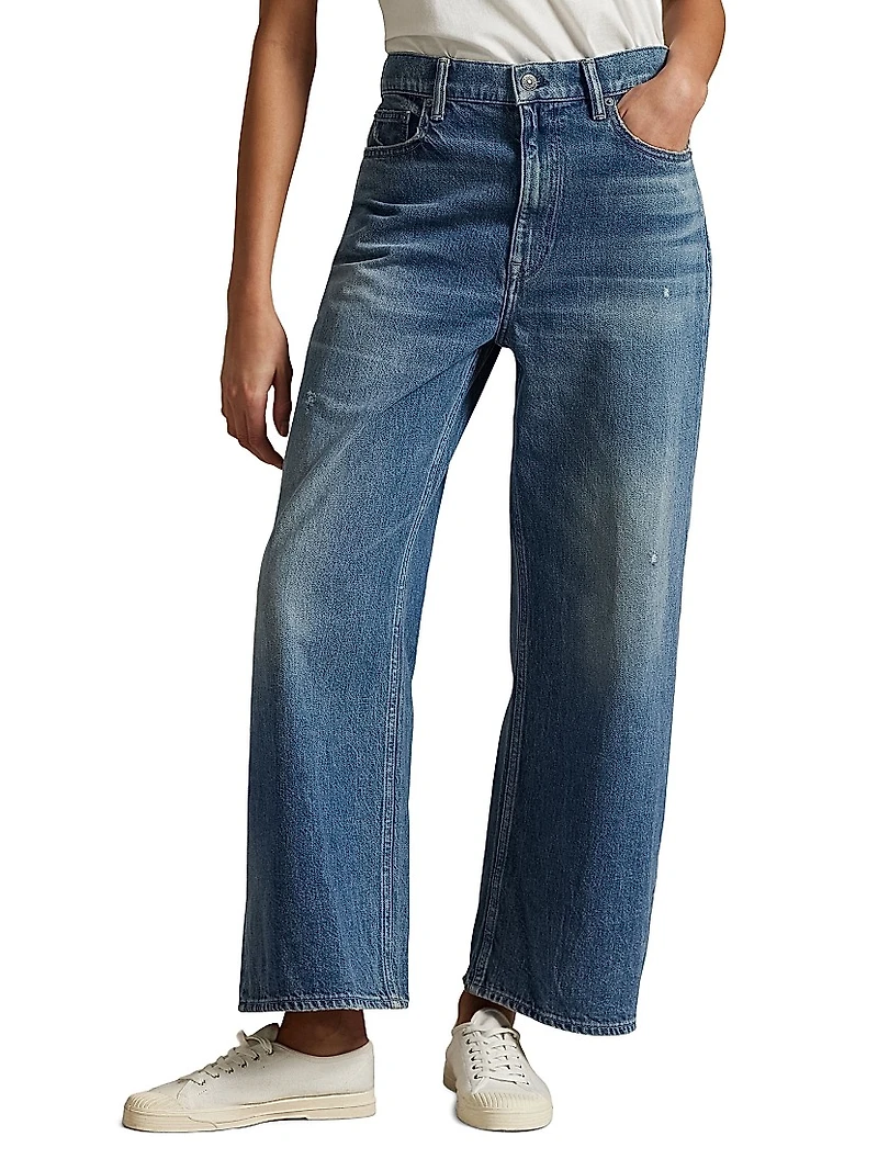 High-Rise Wide-Leg Crop Jeans
