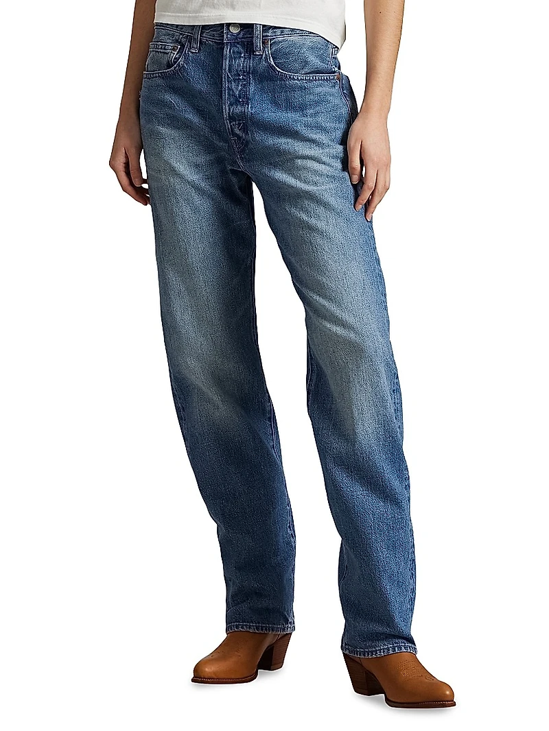 High-Rise Straight-Leg Jeans
